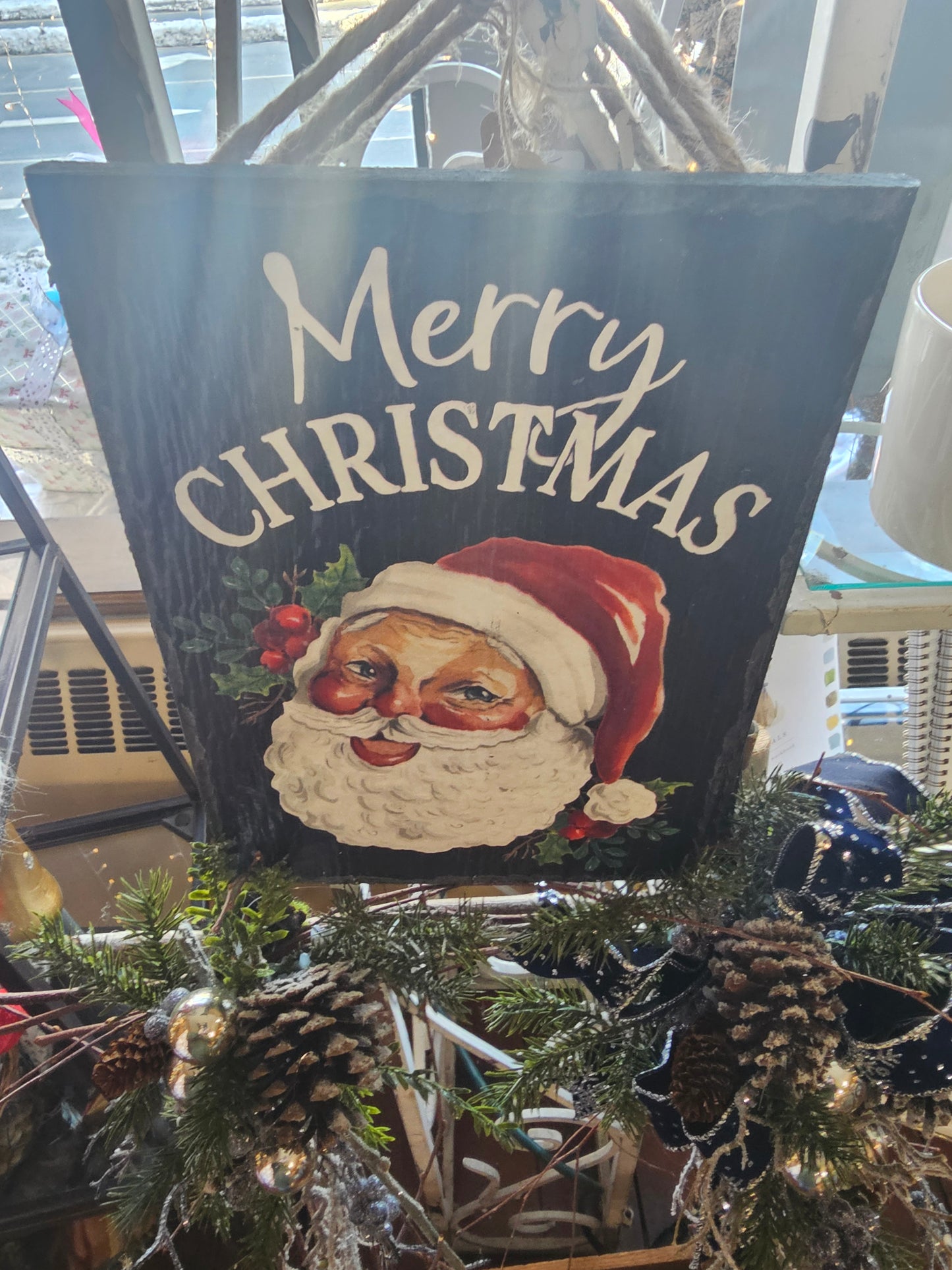 Christmas Decoration with Santa Claus Sign