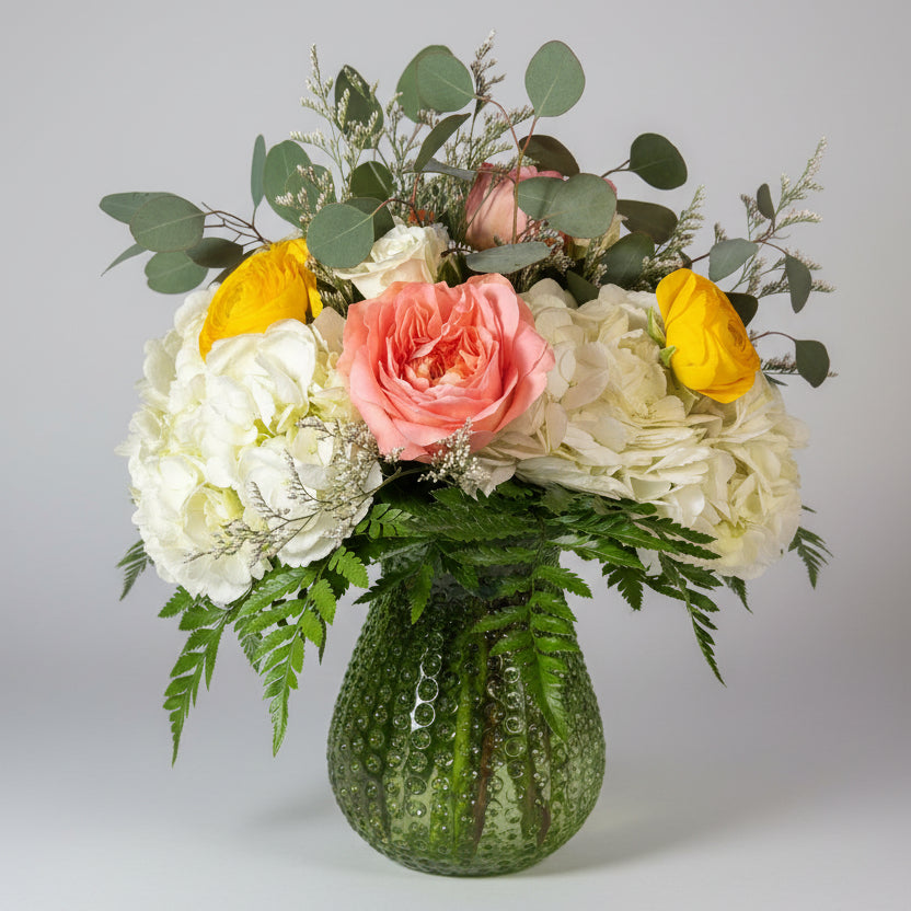 Blush & Buttercream Bouquet Wrapped