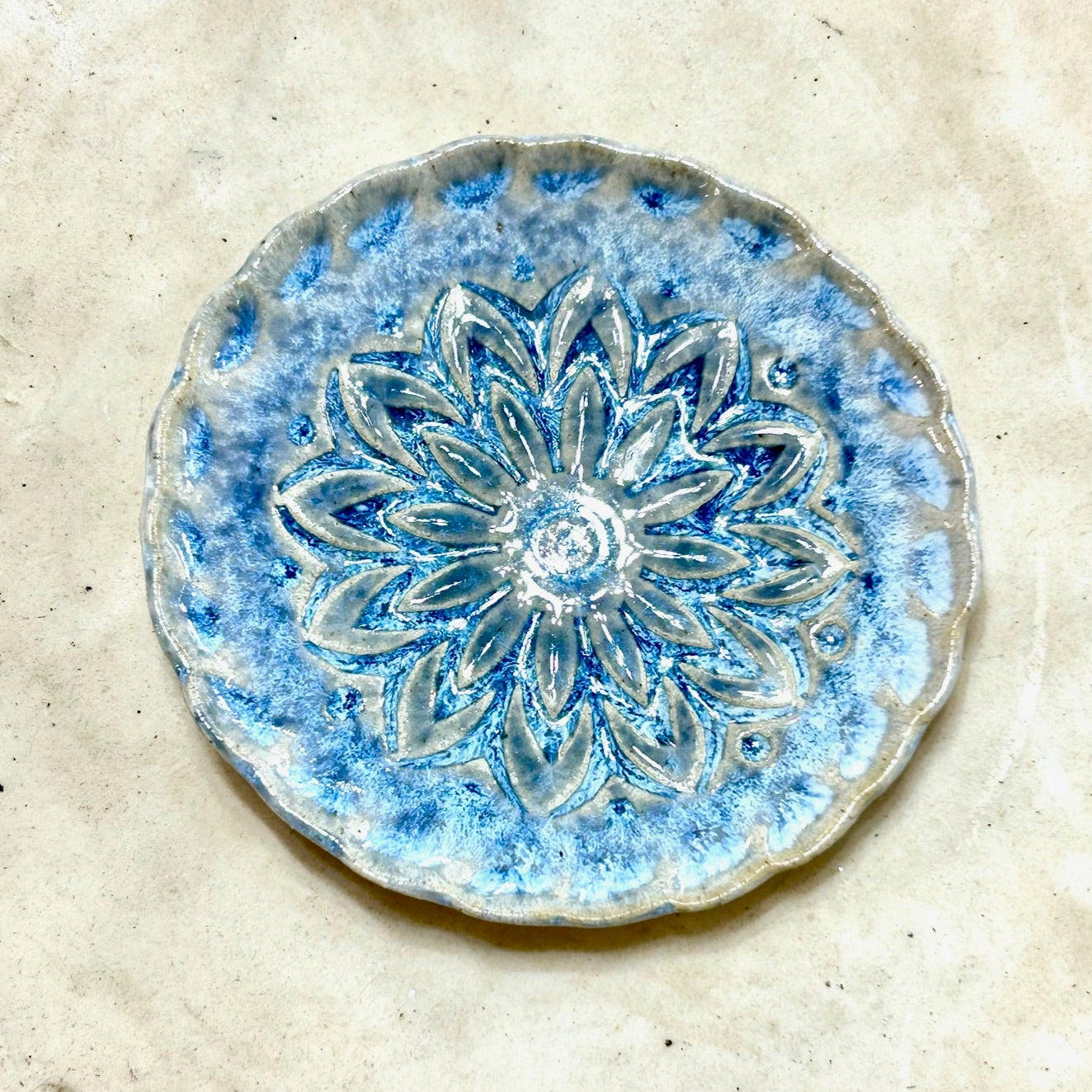 Handmade Ceramic Trinket Dish – Jewelry Dish Beach & Floral