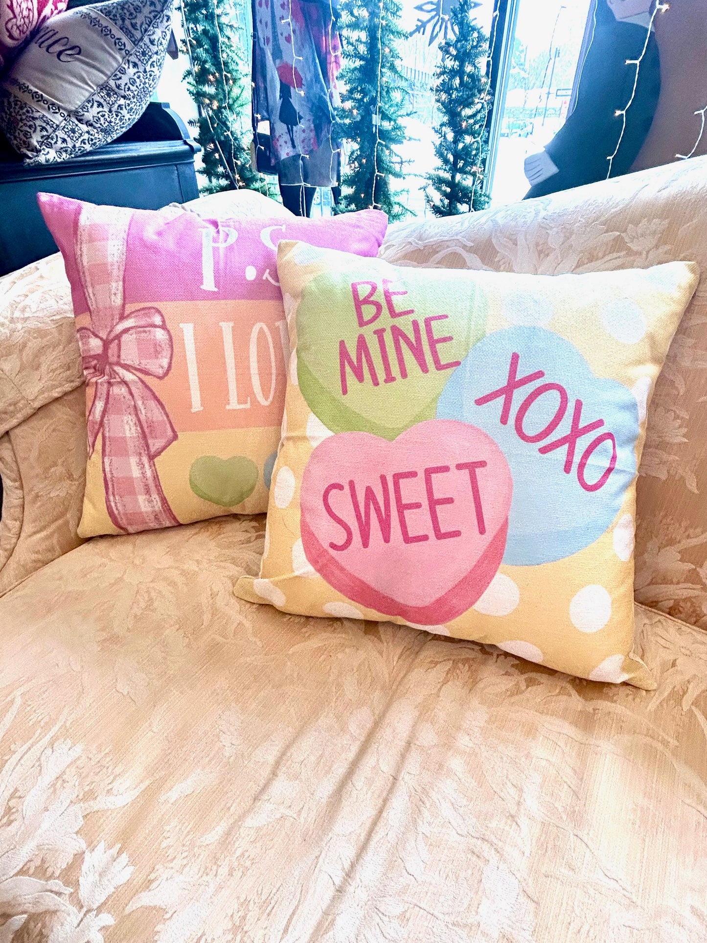 Valentine’s Day Decorative Canvas Pillow – 18” x 18”