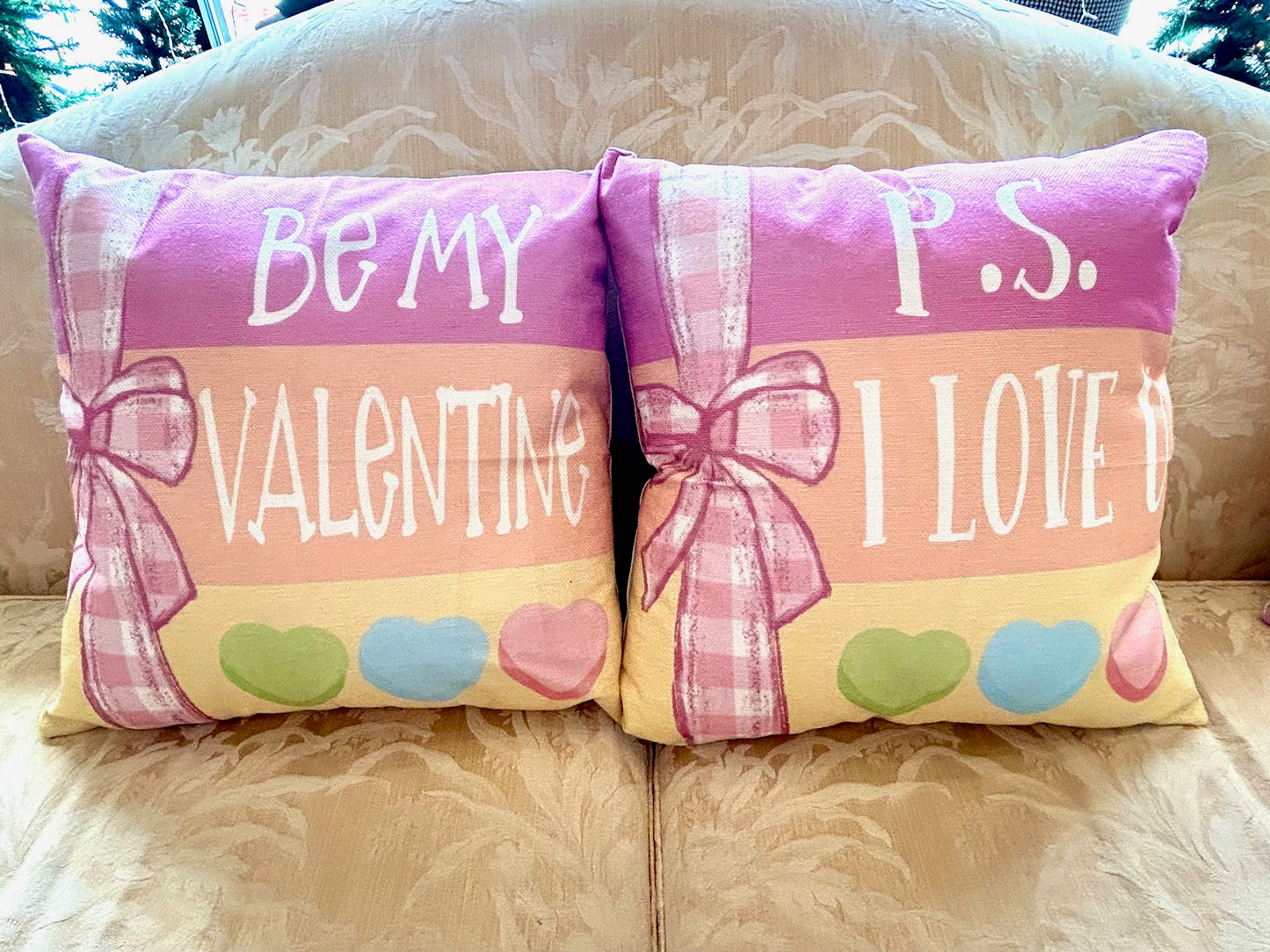 Valentine’s Day Decorative Canvas Pillow – 18” x 18”