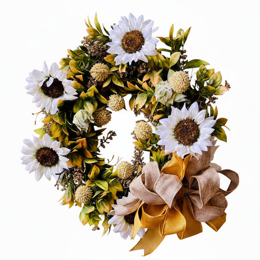Rustic Wildwood Daisy - Spring Silk Flower Wreath