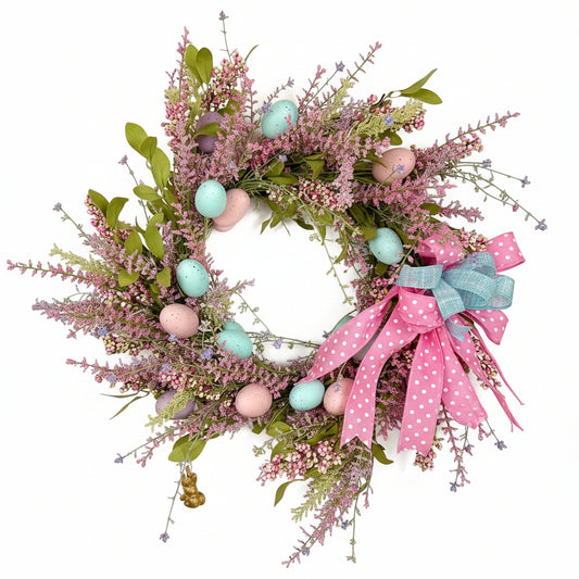 Nursery Easter Basket - Spring Silk Flower Wreath