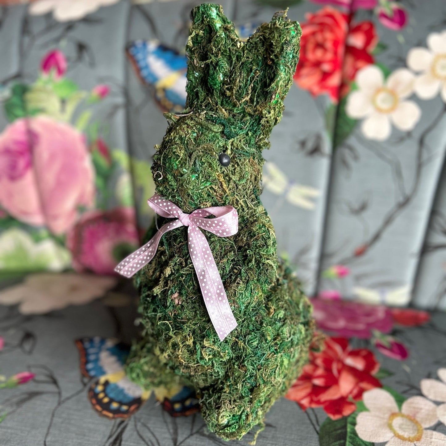 Topiary Bunny Decor - Faux Greenery