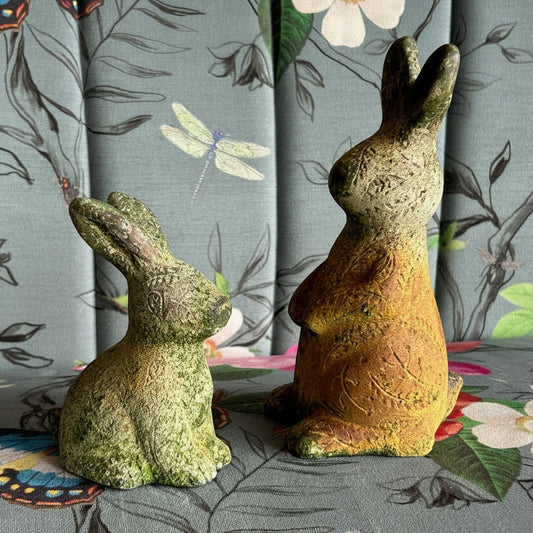 Ceramic Bunny Decor - Floral etched