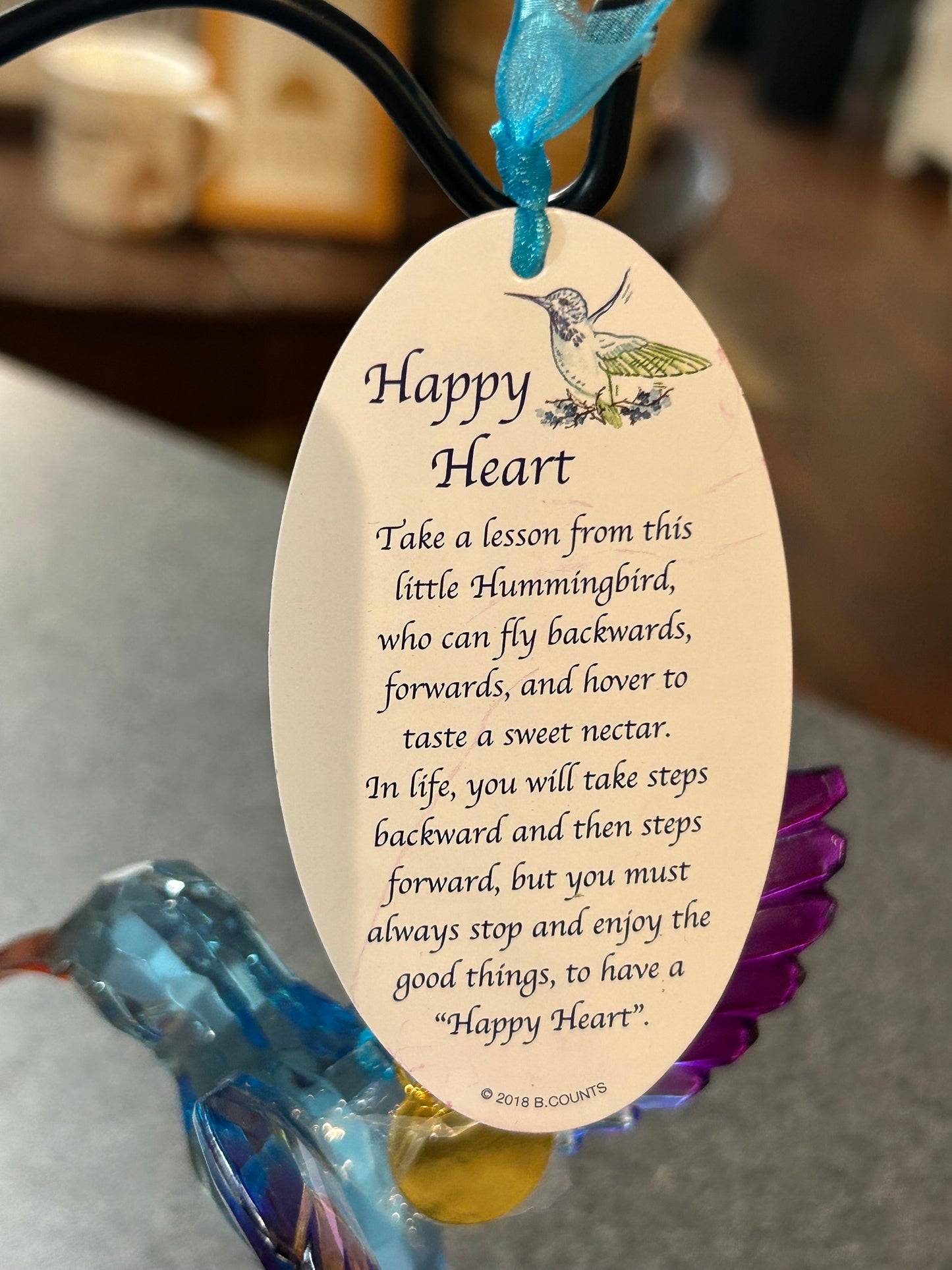 Faceted Acrylic Hummingbird Ornament