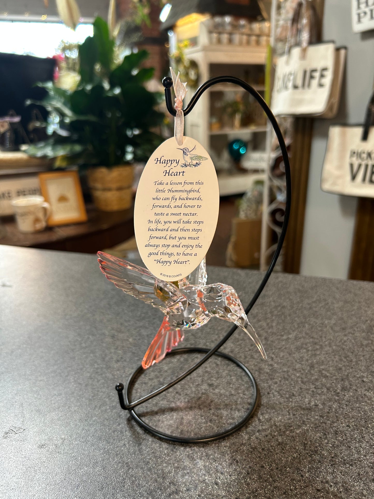 Faceted Acrylic Hummingbird Ornament