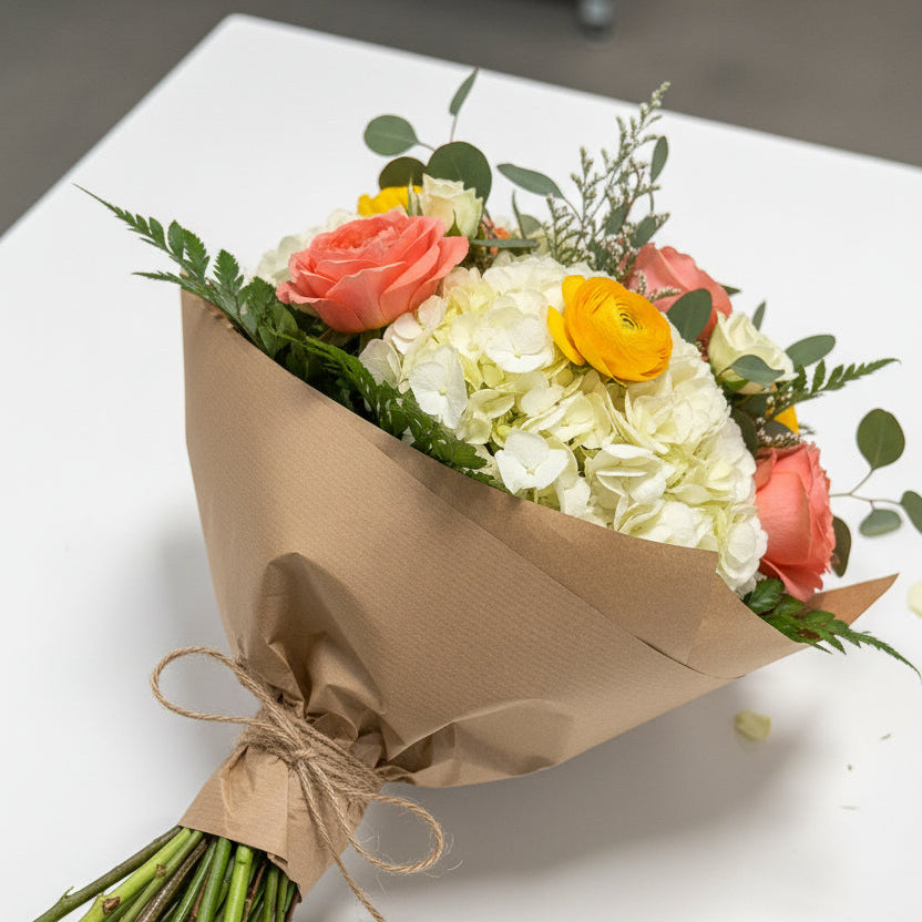 Blush & Buttercream Bouquet in a Vase