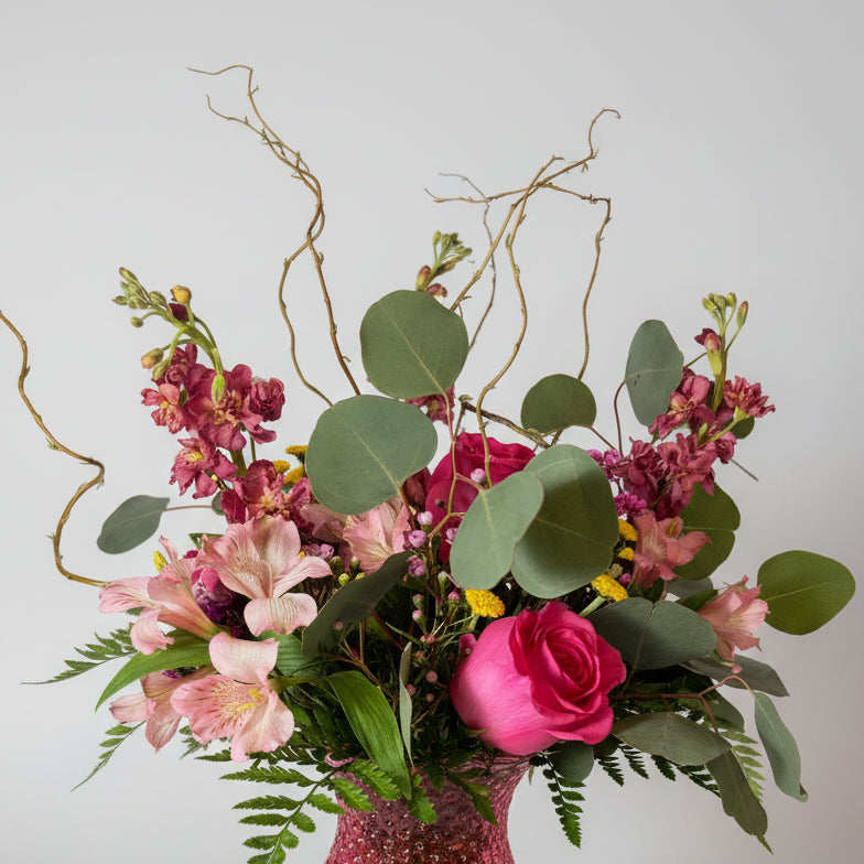 Hot Pink Lemonade Bouquet in a Vase