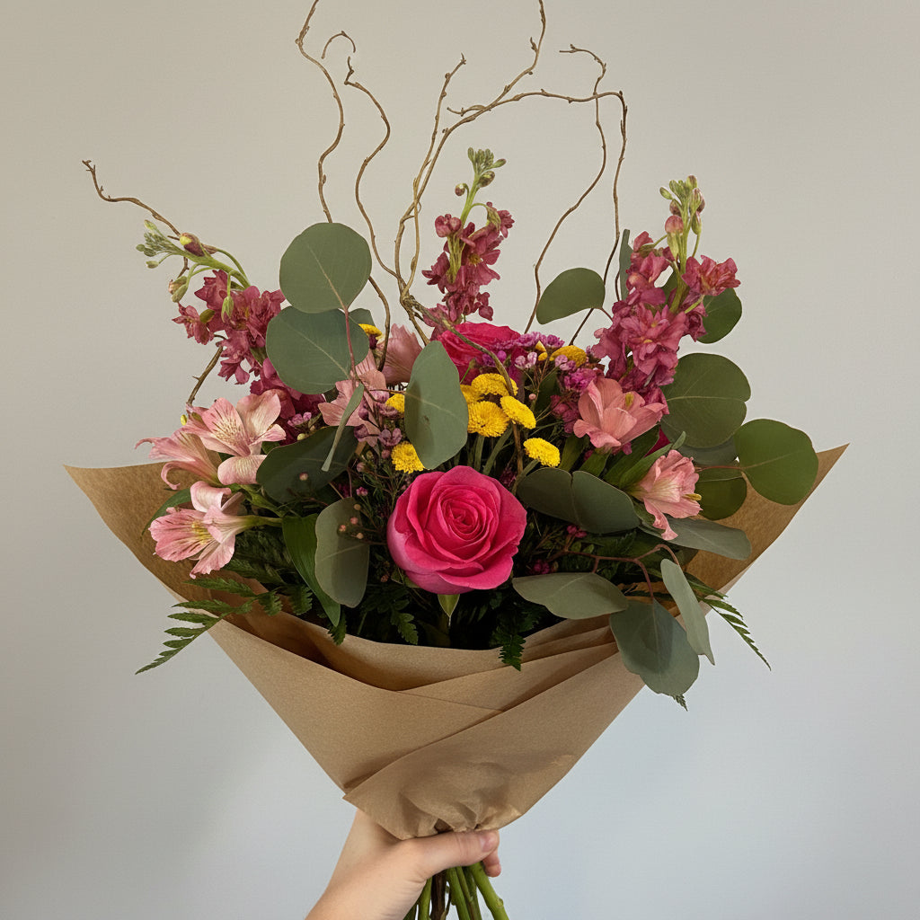 Hot Pink Lemonade Bouquet in a Vase