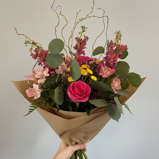 Hot Pink Lemonade Bouquet Wrapped