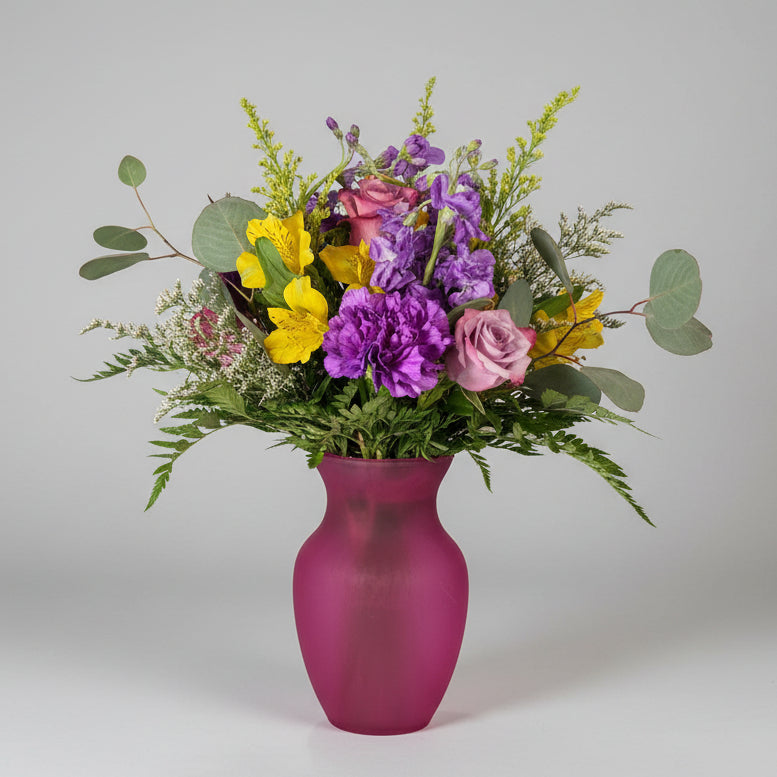 Purple Sunshine Bouquet in a Vase