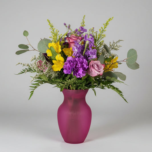 Purple Sunshine Bouquet in a Vase