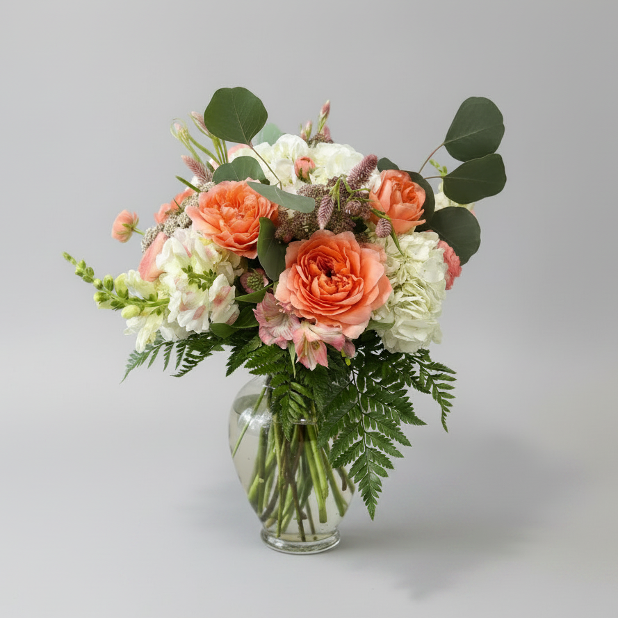 Luxury Blush & Buttercream Bouquet in a Vase