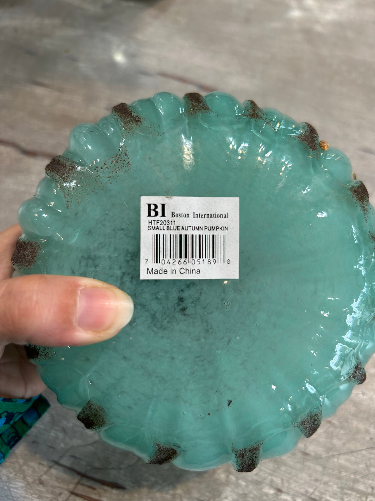 Seafoam Green Hand-Blown Glass Pumpkins