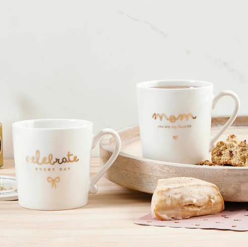 Gold Foil Ceramic Mugs - Mom You Are My Favorite