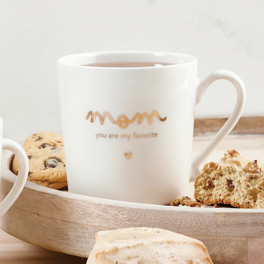 Gold Foil Ceramic Mugs - Mom You Are My Favorite