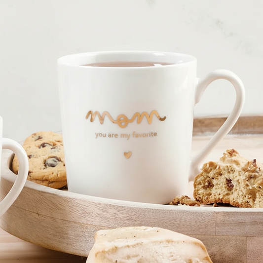 Gold Foil Ceramic Mugs - Mom You Are My Favorite