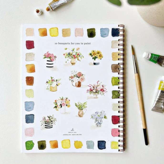 Emily Lex Studio Watercolor Workbook, Bouquets