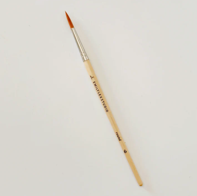 Watercolor Paintbrush Set of Five Wood Brushes - Emily Lex