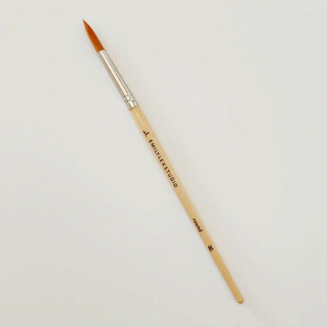Watercolor Paintbrush Set of Five Wood Brushes - Emily Lex