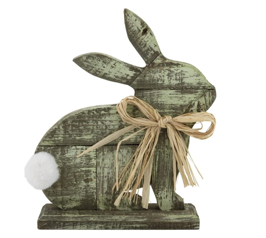 Easter Woodcut Tabletop Décor - Green Clover